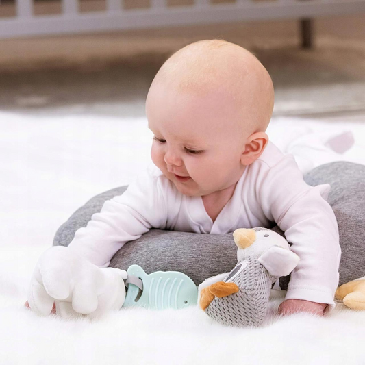 NUBY buikligkussen met speelgoed