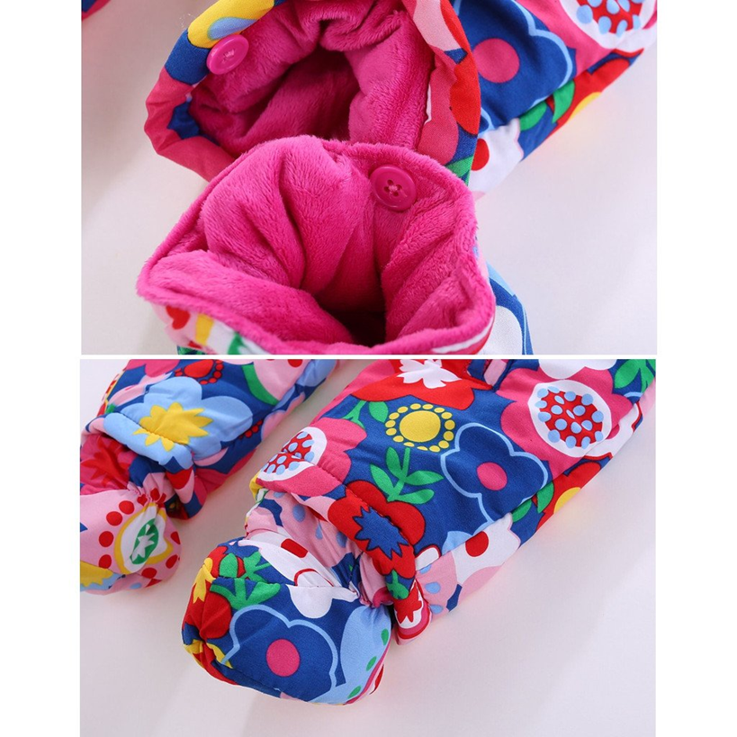 JIAMY mono de invierno con capucha 18-24 meses + guantes y botines para bebés