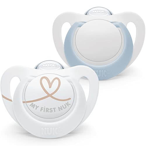 NUK Star Beruhigungssauger, 2 Stück, 0–2 Monate, blau
