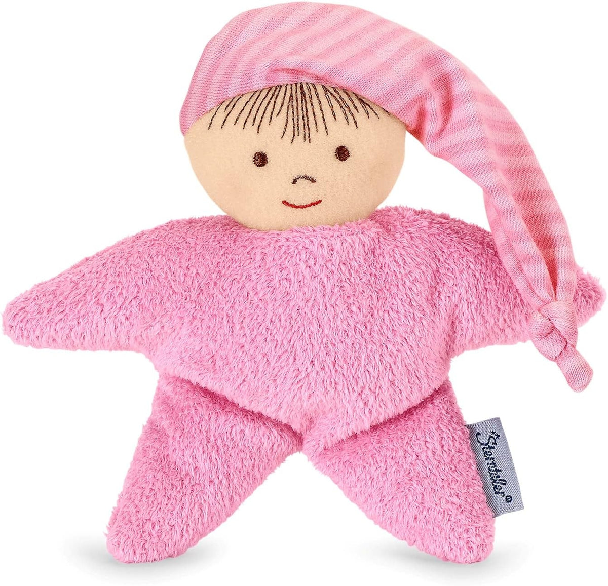 STERNTALER lalka przytulanka z grzechotką 16 cm "N, różowa przytulanka dla niemowląt 0+