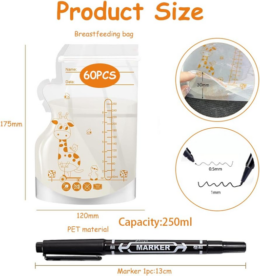 Τσάντες Αποθήκευσης Τροφίμων 60τεμ 250ml