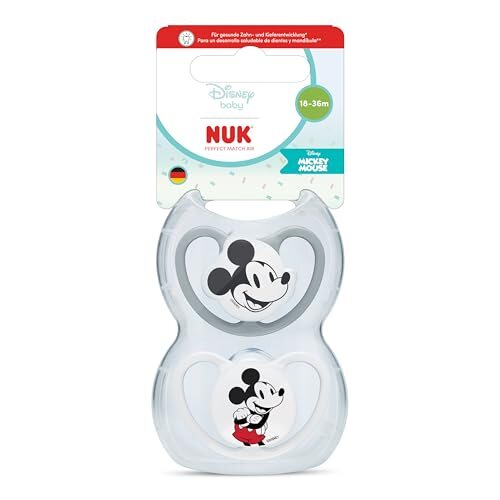 NUK Perfect Match Air smoczki 18-36 mies. Disney Baby Mickey Mouse, ortodontyczne, z wentylacją i dużymi otworami