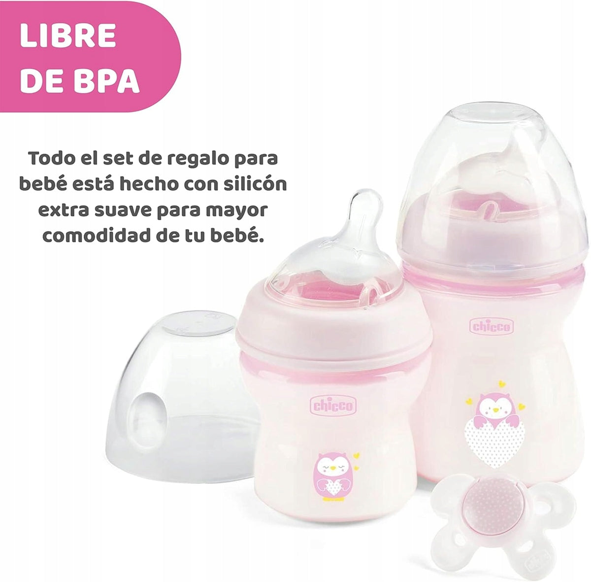 CHICCO set NaturalFeeling biberón 150 250 ml + chupete 0+