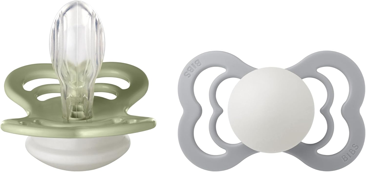 BIBS SUPREME GLOW chupetes calmantes de silicona 6m+ simétricos