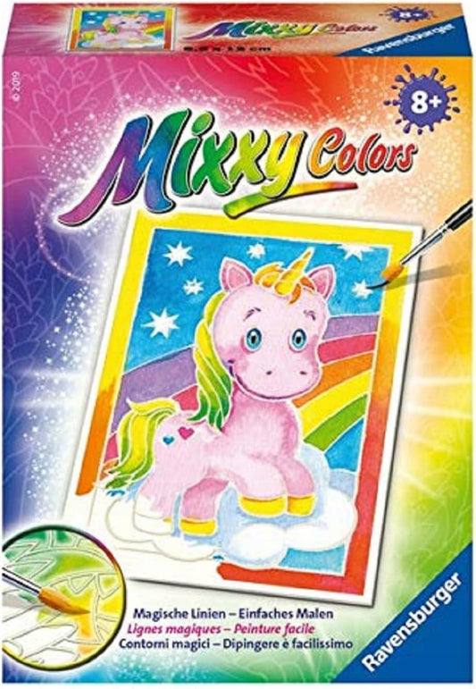 RAVENSBURGER Mixxy Colors pochoir à peindre licorne 8,5 x 12,5 cm