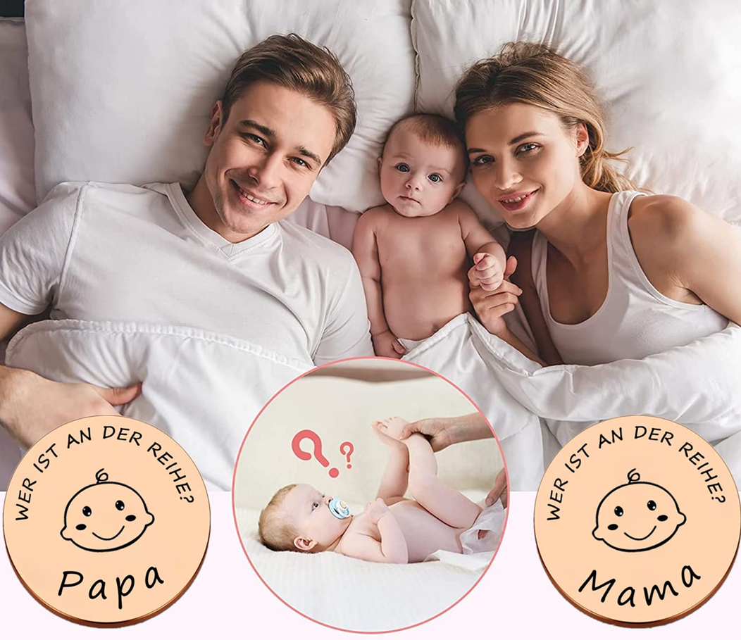 KIYOYI stalen munt voor het nemen van beslissingen MAMA of PAPA 3 cm