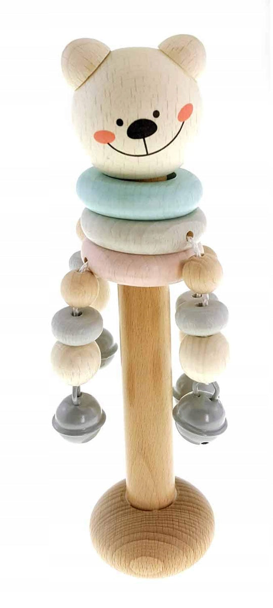 HESS houten rammelaar met belletjes 18 cm BEER
