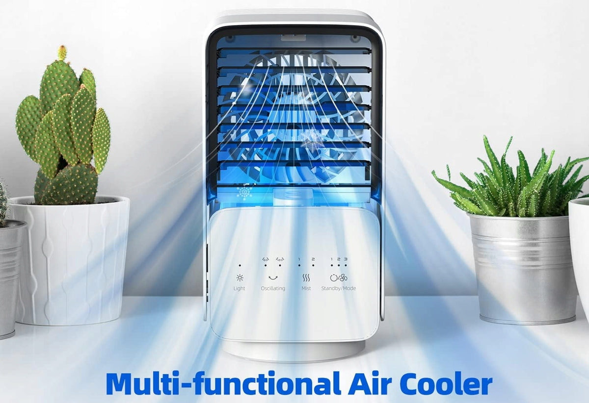 OMISOON Air Cooler mini klimatizácia 700 ml s dotykovým panelom a lampičkou