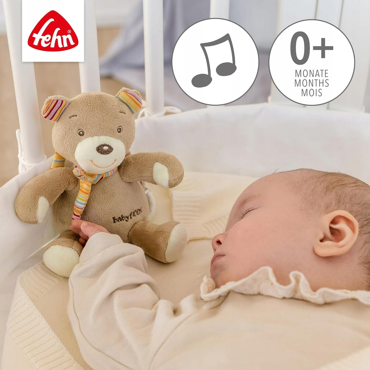 FEHN oso colgante de peluche con caja de música 14 cm