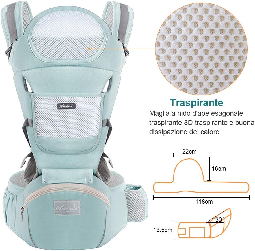PORTE-BÉBÉ ergonomique avec ceinture de hanche 11 en 1