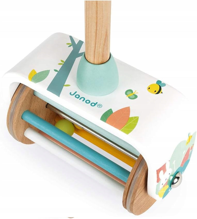 JANOD Pure Lauflernwagen aus Holz mit Rassel 30 cm