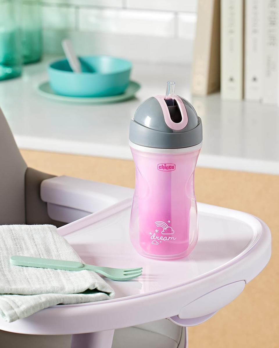 CHICCO Sport Cup netečúci pohár so slamkou 266 ml 14 m+