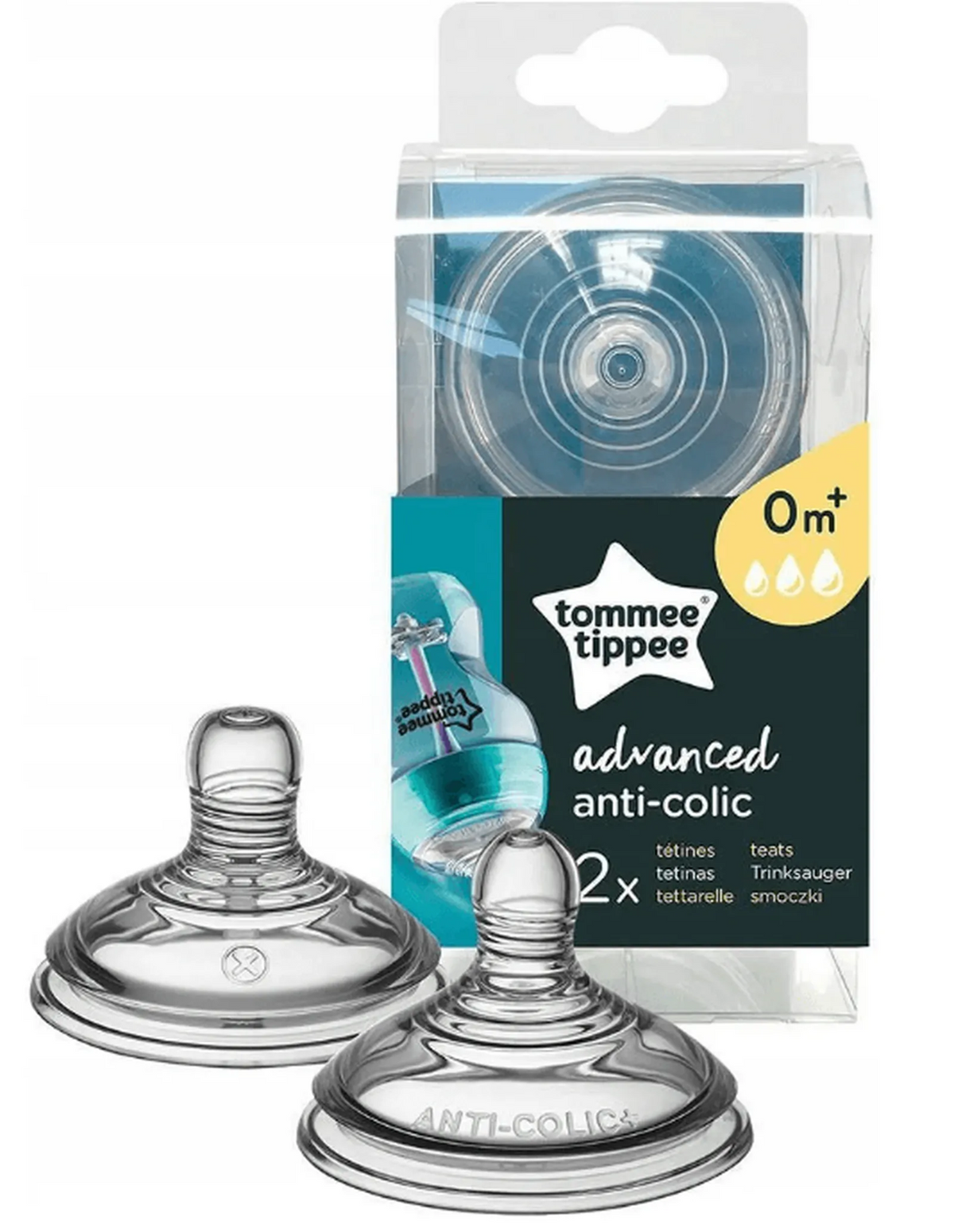 TOMMEE TIPPEE suzete avansate anti-colici 0m+ x2