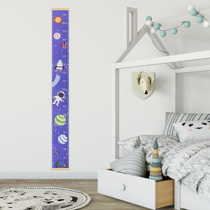 AOLSO Stoff-Wachstumsmesser 195 cm + selbstklebender Haken KOSMOS