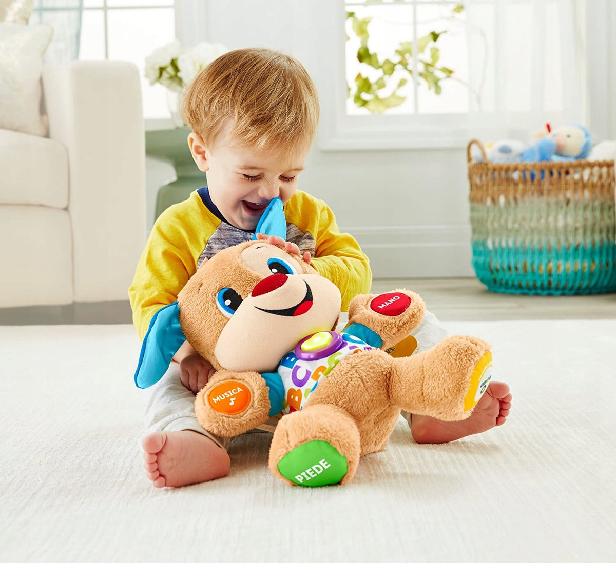 FISHER-PRICE FPM44 szczeniaczek uczniaczek język francuski interaktywny pluszak edukacyjny dla dzieci