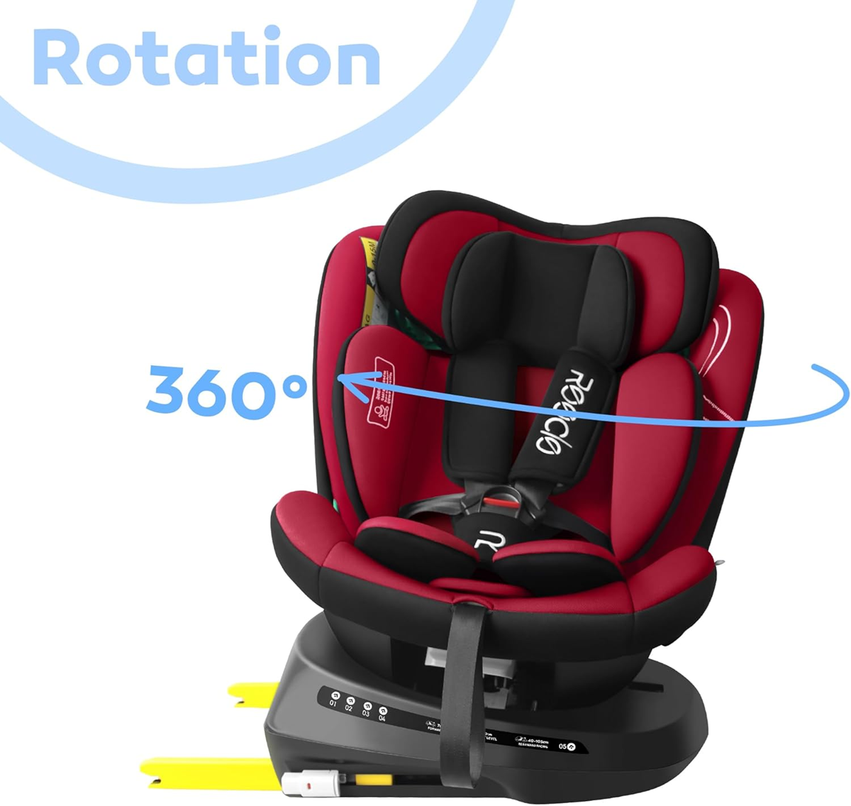 REECLE i-Size draaibare autostoel 360 graden 0-12 jaar 40-150 cm