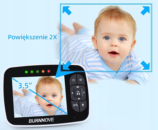 BURNNOVE SM35PTZ távolról vezérelhető elektronikus bébiőr 3,5"
