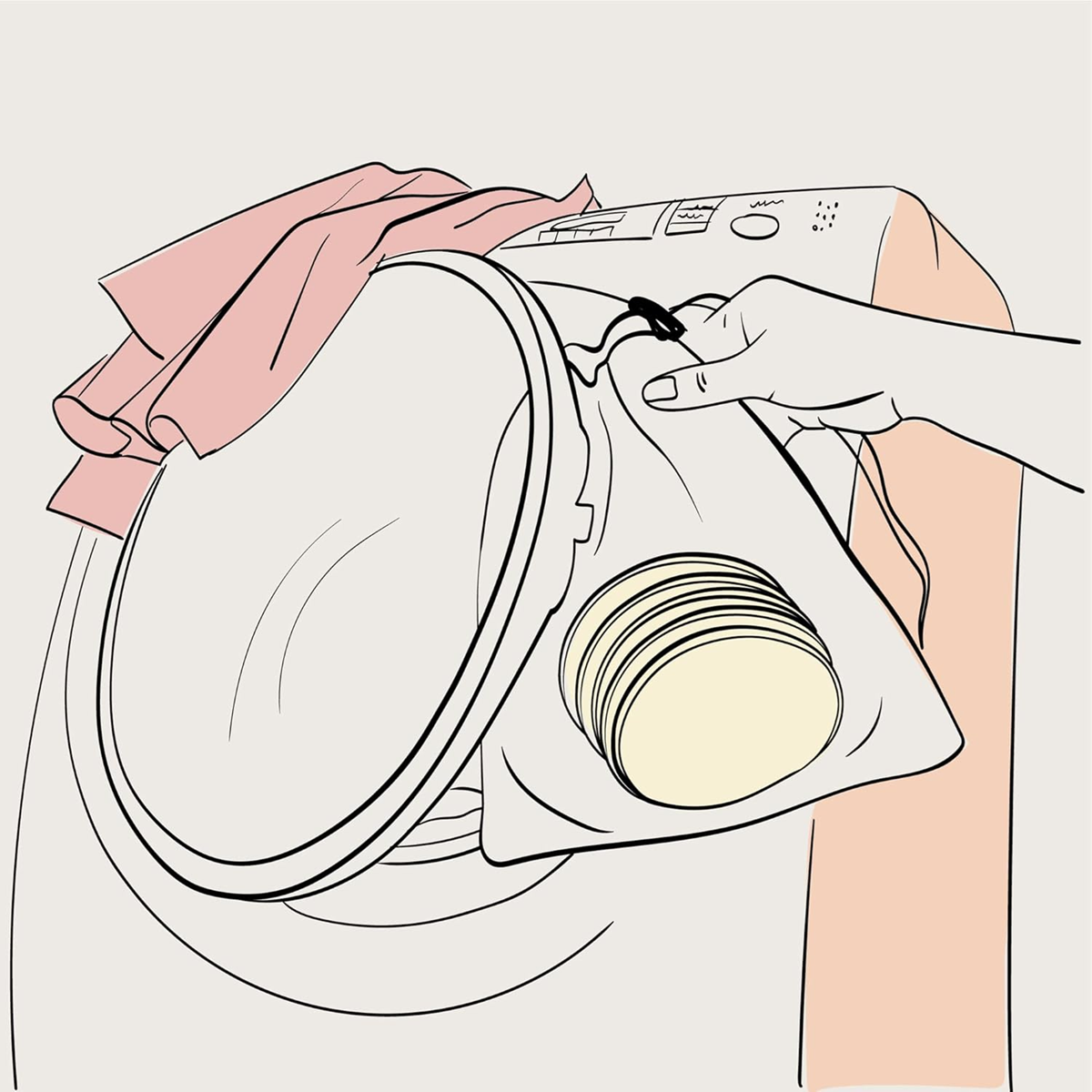 MOM'S PADS bamboe voedingsinlegkruisjes x14 + waszakje, toilettas