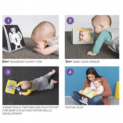 TAF TOYS książka sensoryczna kontrastowa LUSTERKO dla niemowląt 0m+, wielokolorowa, BPA free