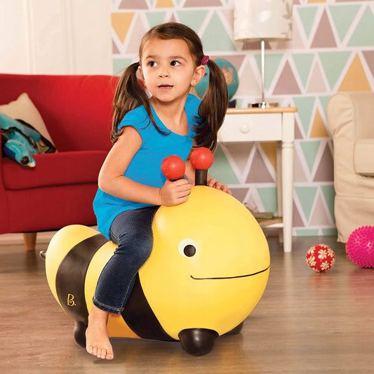 B.TOYS pszczoła GUMOWY SKOCZEK 64 cm + pompka, żółto-czarny skoczek dla dzieci 18 m+