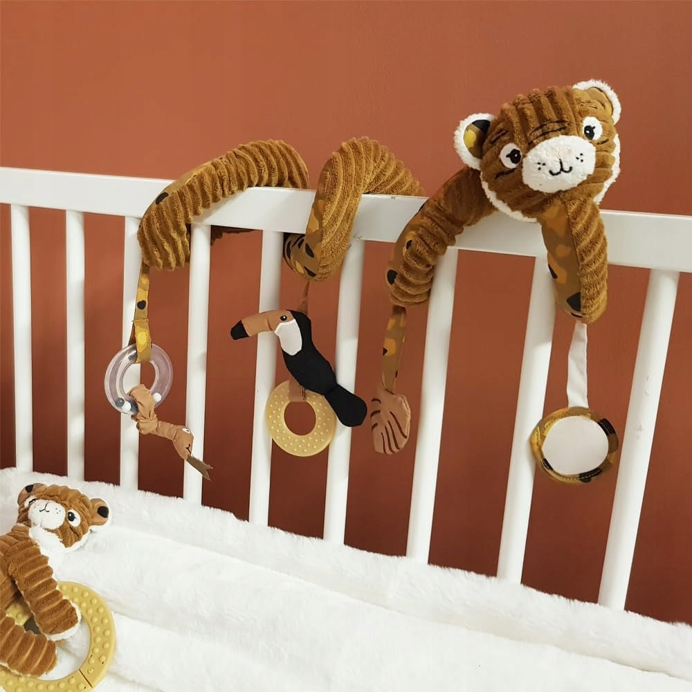 LES DEGLINGOS spirale con specchietto, massaggiagengive, sonaglino, squeaker 40 cm