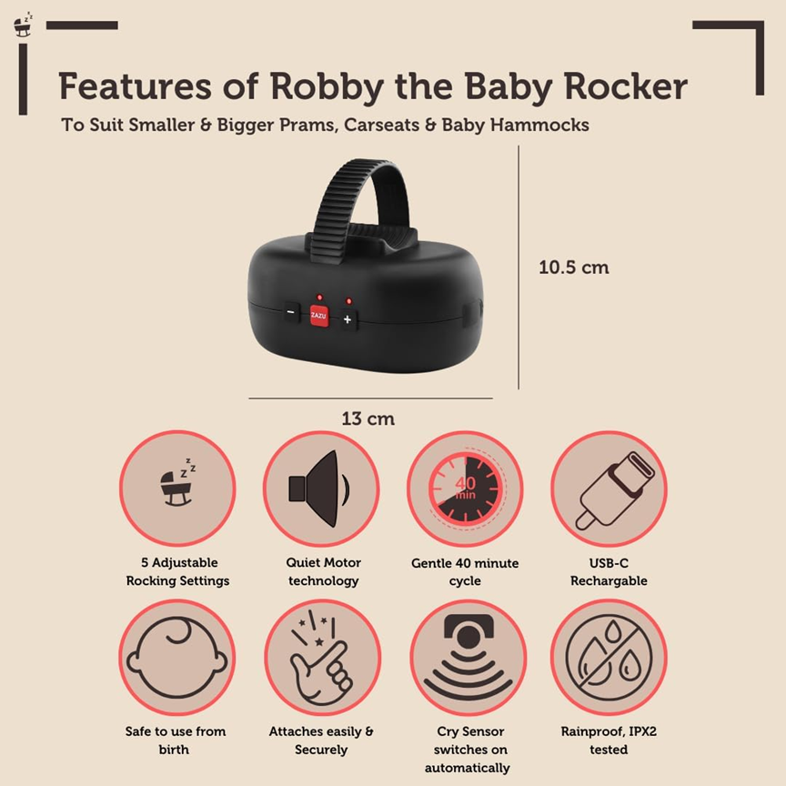 ZAZU Baby Rocker schommelstoel voor kinderwagens wiegelied Cry Sensor