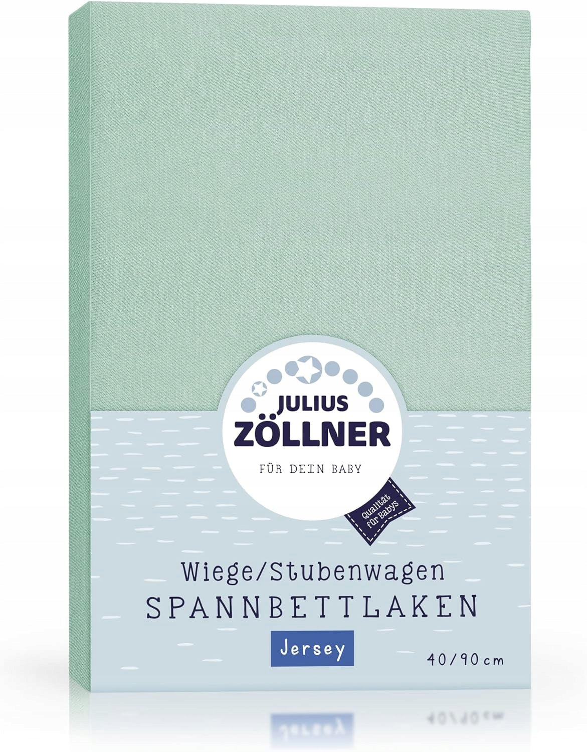 JULIUS ZOLLNER prześcieradło ze ściągaczami 40x90 szałwiowe jersey do wózka i łóżeczka