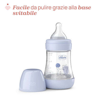 Chicco Perfect5 Bottle, 150 ml, Slow Flow, Blue, 0m