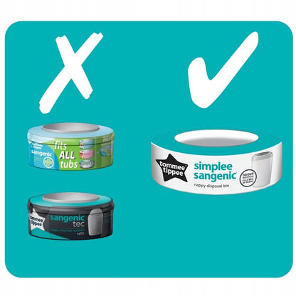 TOMMEE TIPPEE simplee sangenic poubelle à couches usagées + recharge