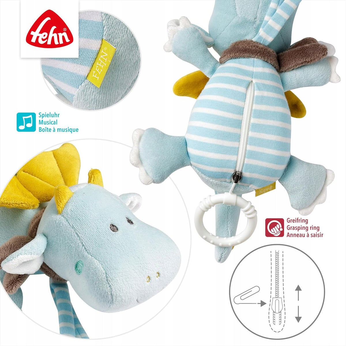 FEHN Piccolo Castello giostrina musicale DRAGO 19 cm