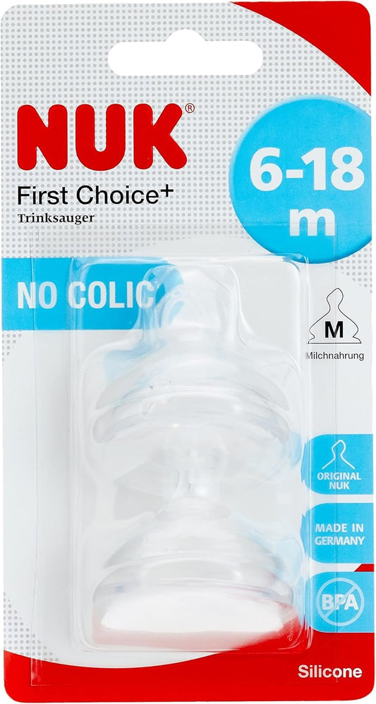 NUK First Choice silicone nipples M 6 18m x2