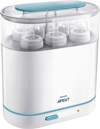 PHILIPS AVENT elektryczny sterylizator parowy 3w1, biało-turkusowy do butelek dla niemowląt