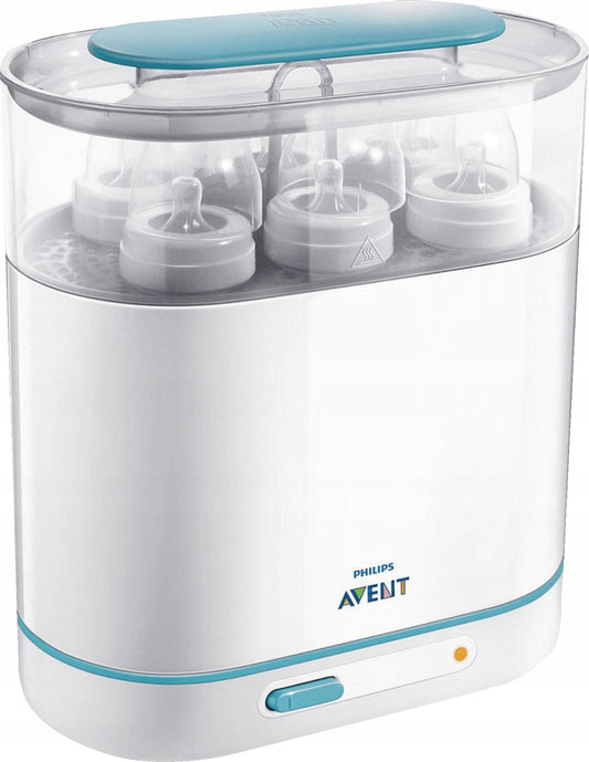 PHILIPS AVENT elektryczny sterylizator parowy 3w1, biało-turkusowy do butelek dla niemowląt