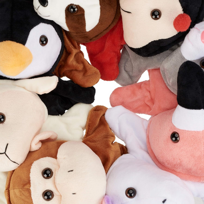 RELAXDAYS pluchen handpoppen voor rollenspellen 8 personages