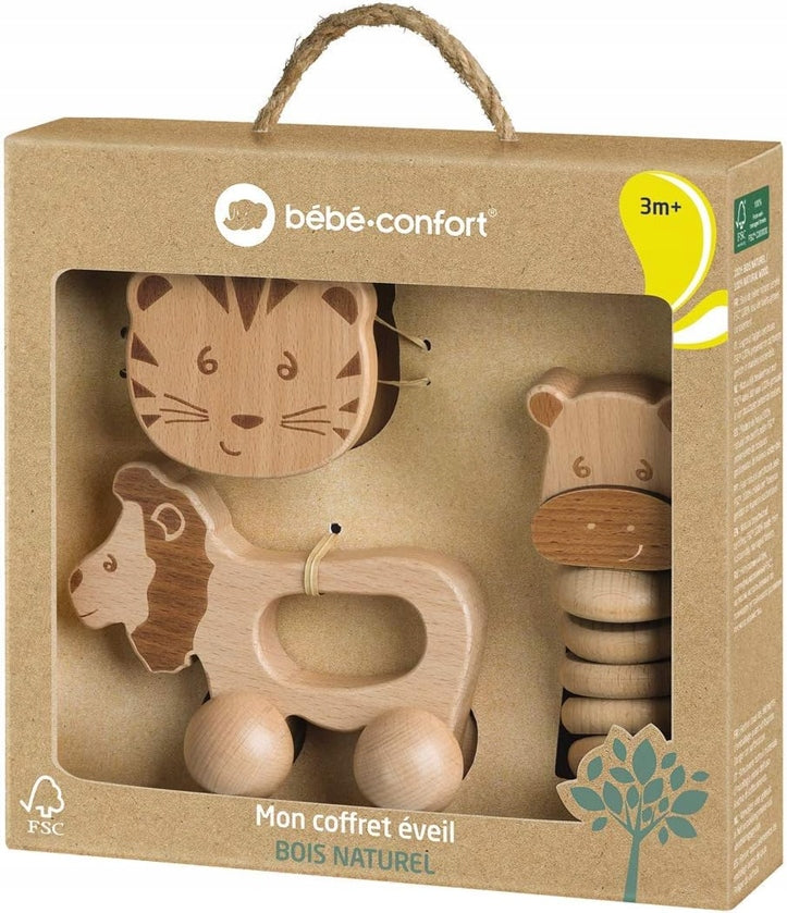 BEBE CONFORT houten speelgoedset met rammelaars 3 m+