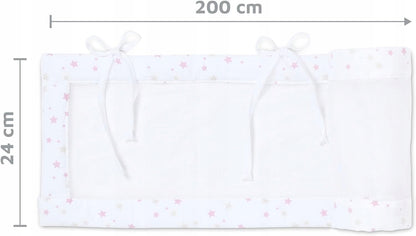 BABYBAY ochraniacz do łóżeczka 200x24, przewiewny ochraniacz siatkowy do łóżeczka niemowlęcia, 200x24 cm