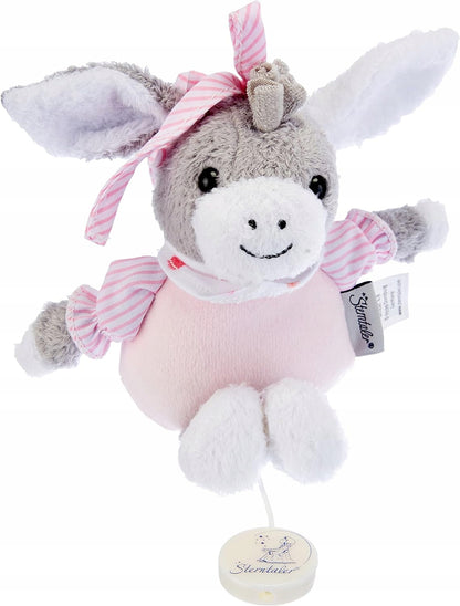 STERNTALER Osiołek Emmi PRZYTULANKA z POZYTYWKĄ 17 cm "O, różowo-szary plusz z pozytywką Sleep My Princess