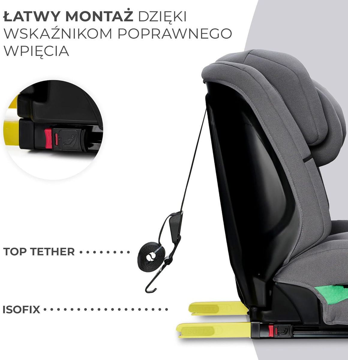 KINDERKRAFT SAFETY FIX 2 i-Size scaun auto 9-36kg gr 1/2/3 ISOFIX