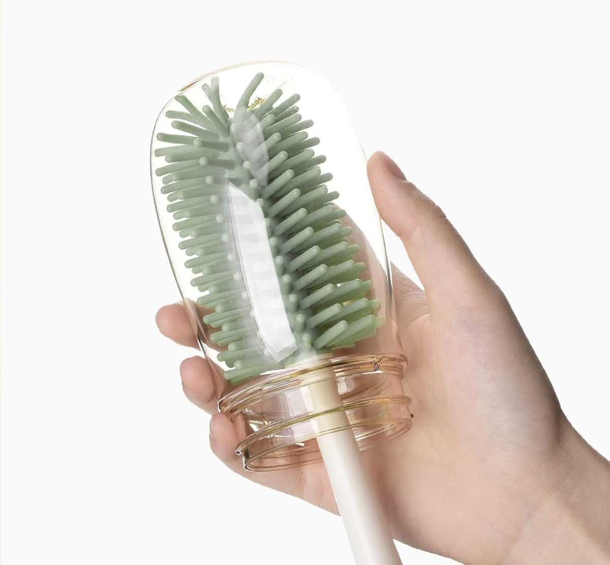 BEBAMOUR 3 in 1 spazzole in silicone per la pulizia di biberon, tettarelle e cannucce 32cm