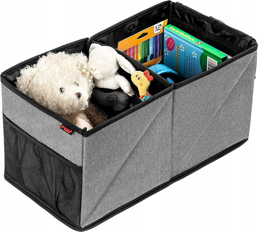 REER TravelKid organizer składany do samochodu, pojemny organizer na fotel z zabawkami i książkami