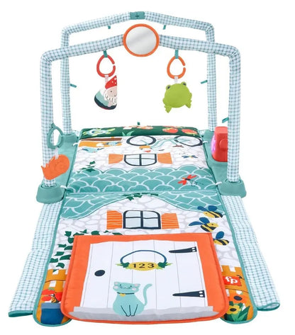 FISHER-PRICE 3-in-1 Spieldecke Lernspielzeug Entdeckerhaus