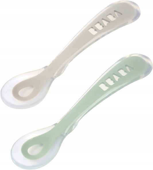 BEABA cuillère en silicone x2 + étui
