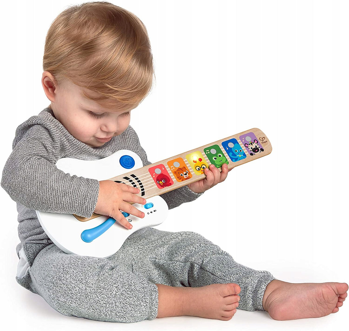 BABY EINSTEIN Hape Magic Touch dotykowa gitara elektryczna 41,6 cm, niemowlę gra na białej gitarze