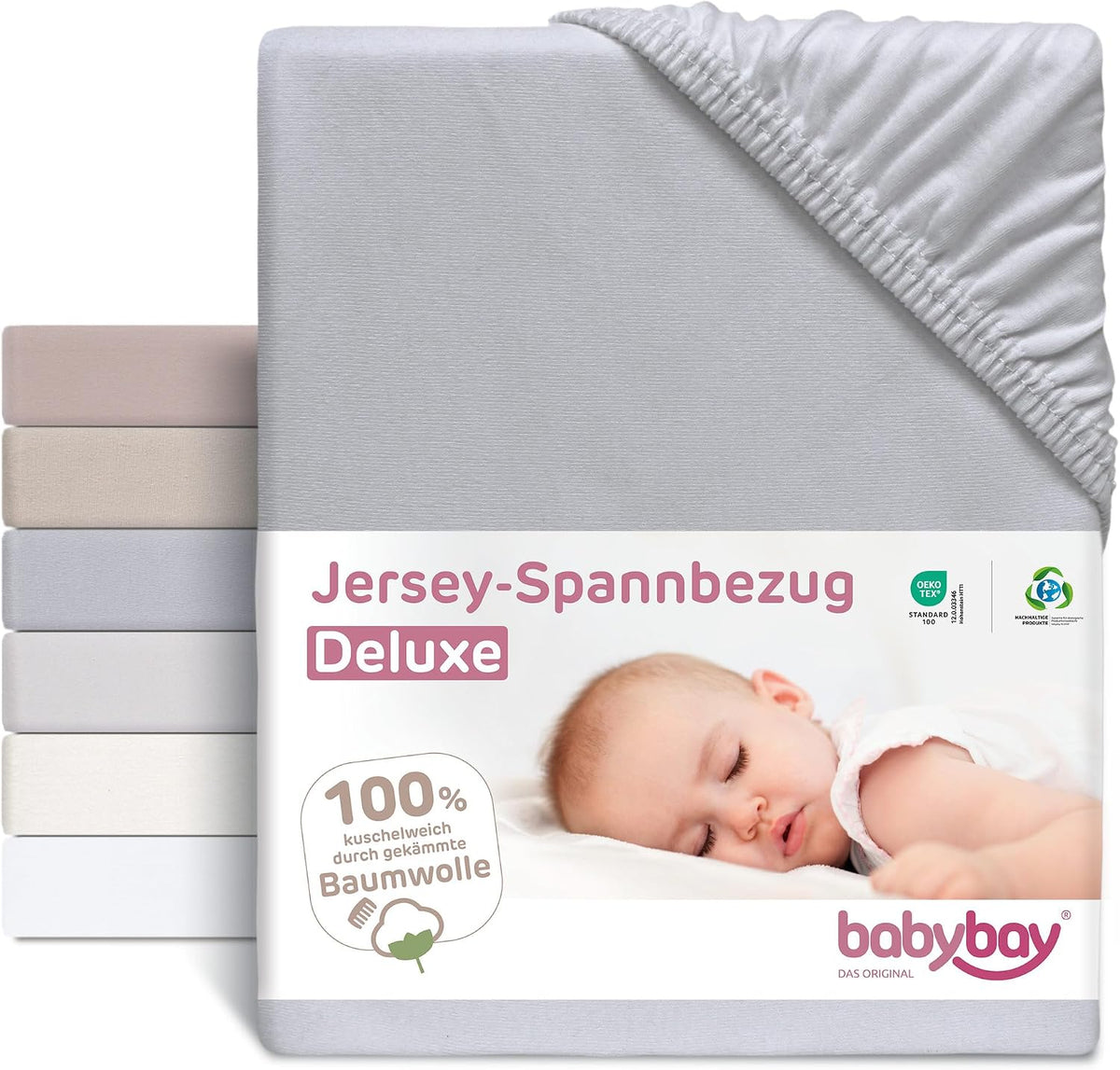 perfect fit for the babybay Original cot 81 x 42 cm 100% combed cotton with high durability