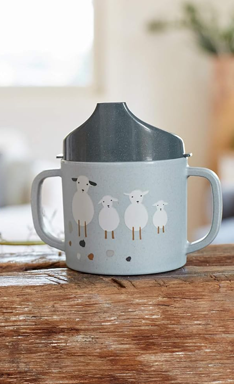 LASSIG Gobelet Sippy Tiny Farmer Sheep avec bec verseur 150 ml 6 m+