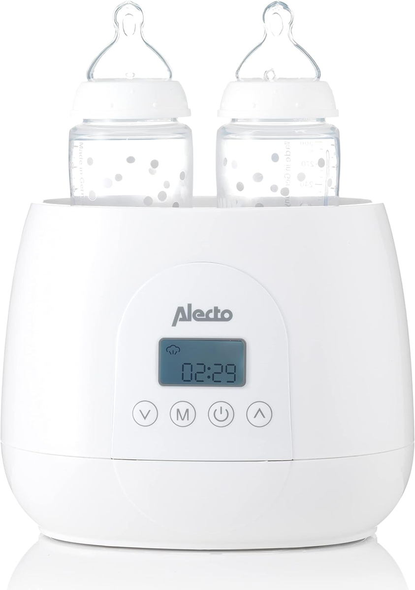 ALECTO 3-in-1 dubbele flessen- en potjesverwarmer BW700TWIN