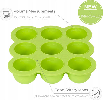 KIDDO FEEDO molde de silicona para alimentos 9 x 75 ml