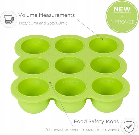 KIDDO FEEDOsilicone freezer container with lidcapacity 9 x 75 mlNew condition, packaging may show extensive