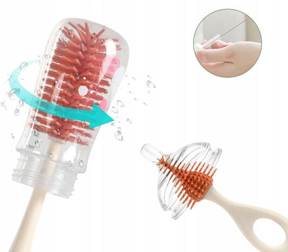 VICLOON 3 in 1 spazzole in silicone per la pulizia di biberon, tettarelle e cannucce 32cm
