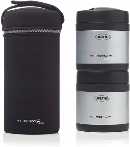 JANE 2 stalen voedselthermosflessen 500 ml + etui